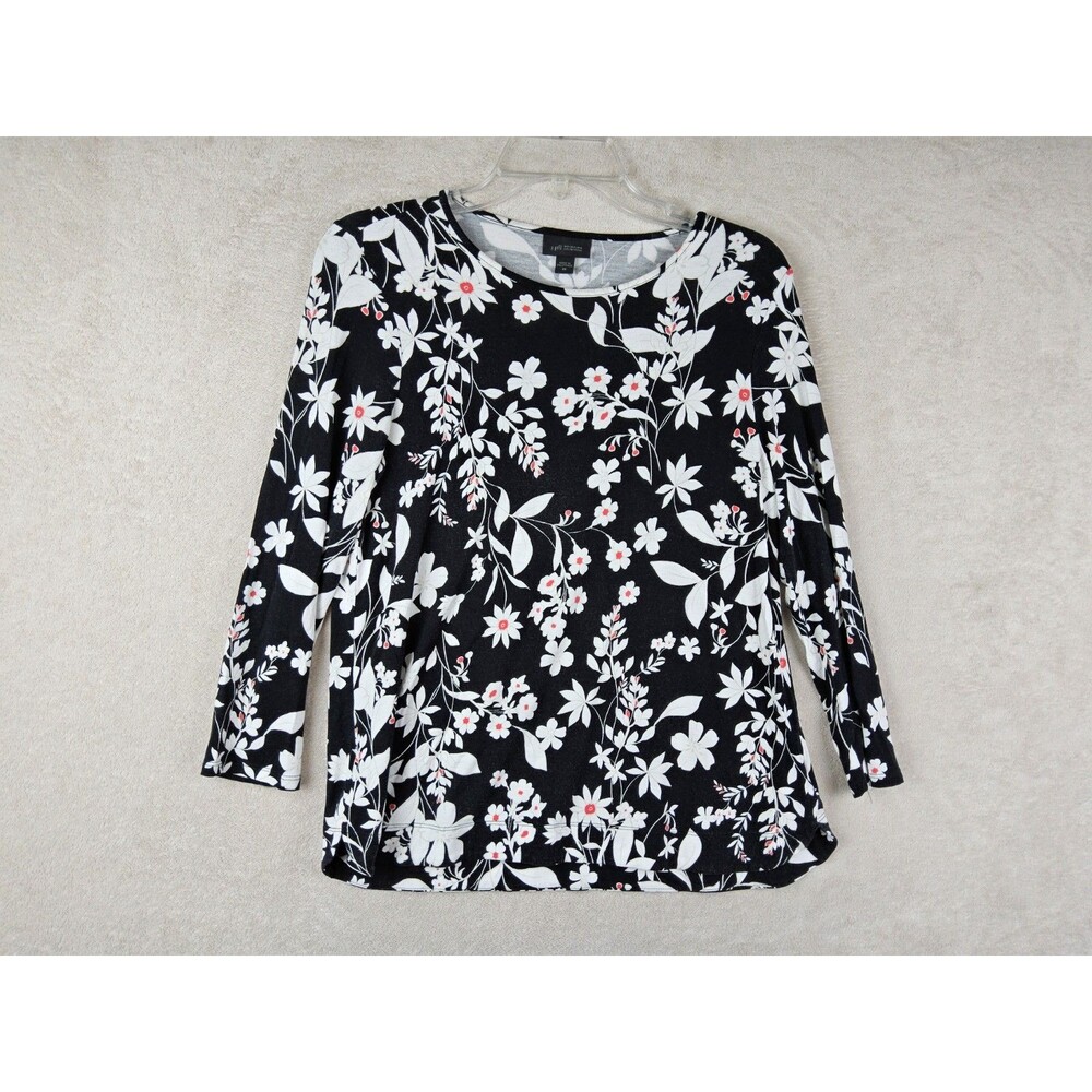 J Jill Wearever Collection Long Sleeve Floral Top Size XS